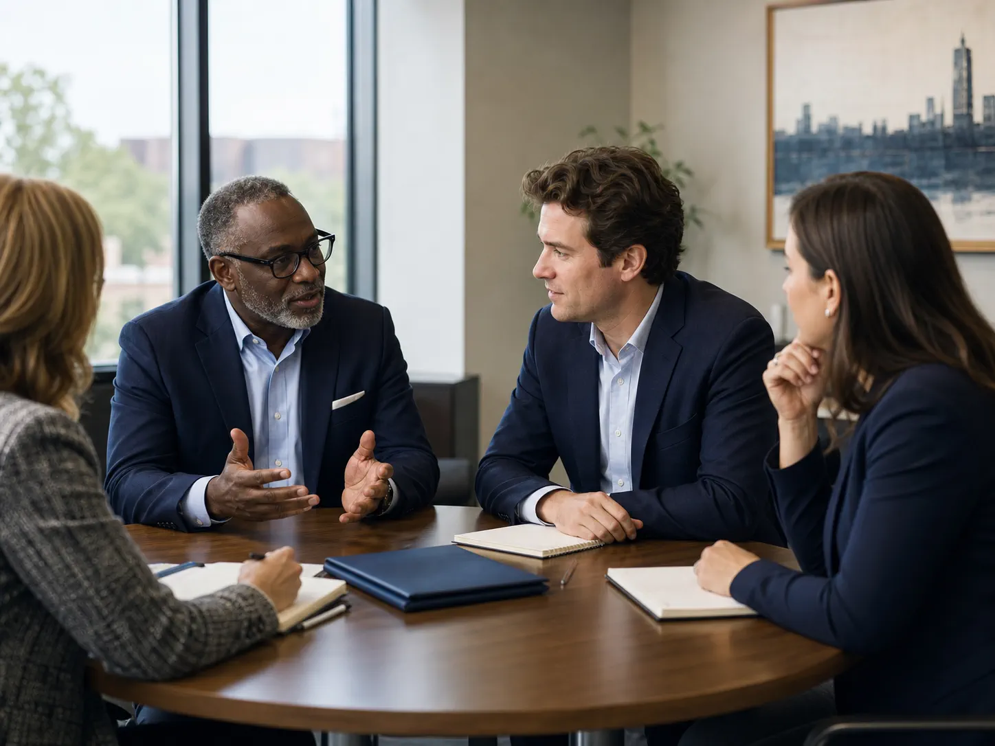 A founder and investors in a collaborative roundtable discussion